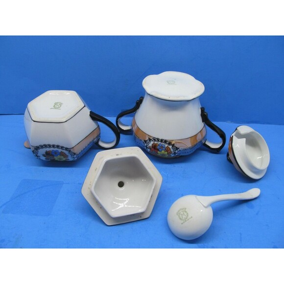 Noritake Morimura Hand Painted Sugar Bowl And Creamer Set - Picture 8 of 12